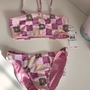 Roxy Floral Bikini Set in Pink and Green
